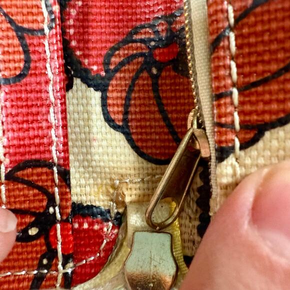 3/$20 Sakroots Coated Canvas Multicolor Flower Zip-Around Wallet Birds Boho - Picture 6 of 8